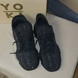 Yoki | Shoes | Yoki Vanya Black Rhinestone Glitter Sport Shoes Sneakers ...